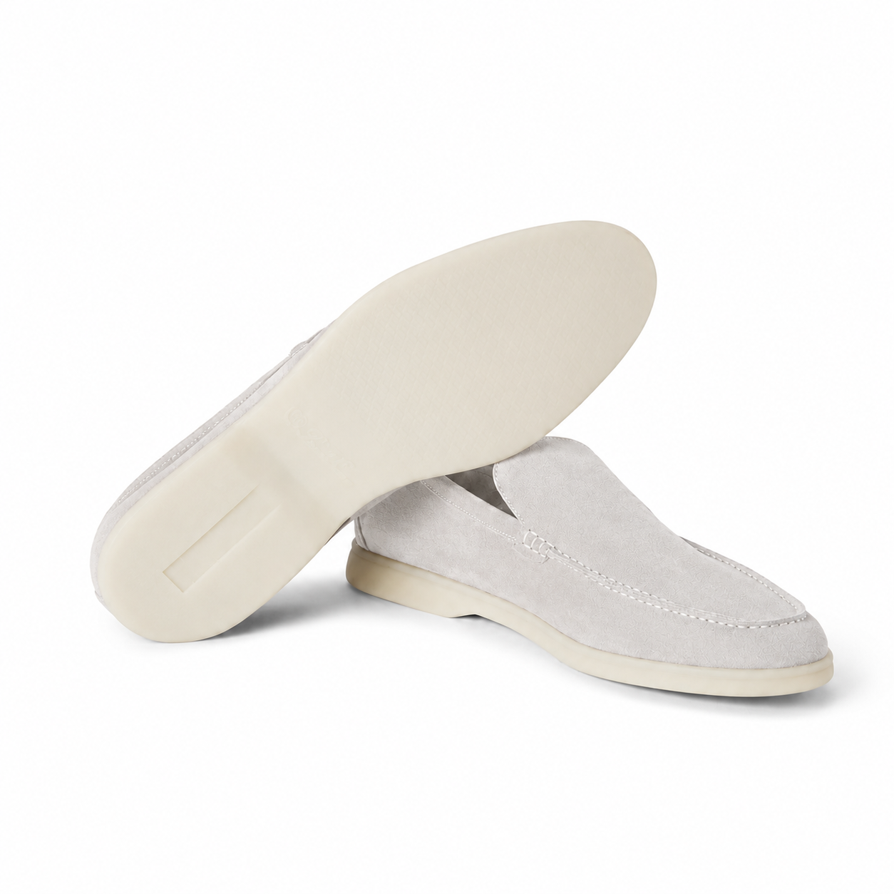 Loro Piana Mokassin Summer Walk - Silbergrau