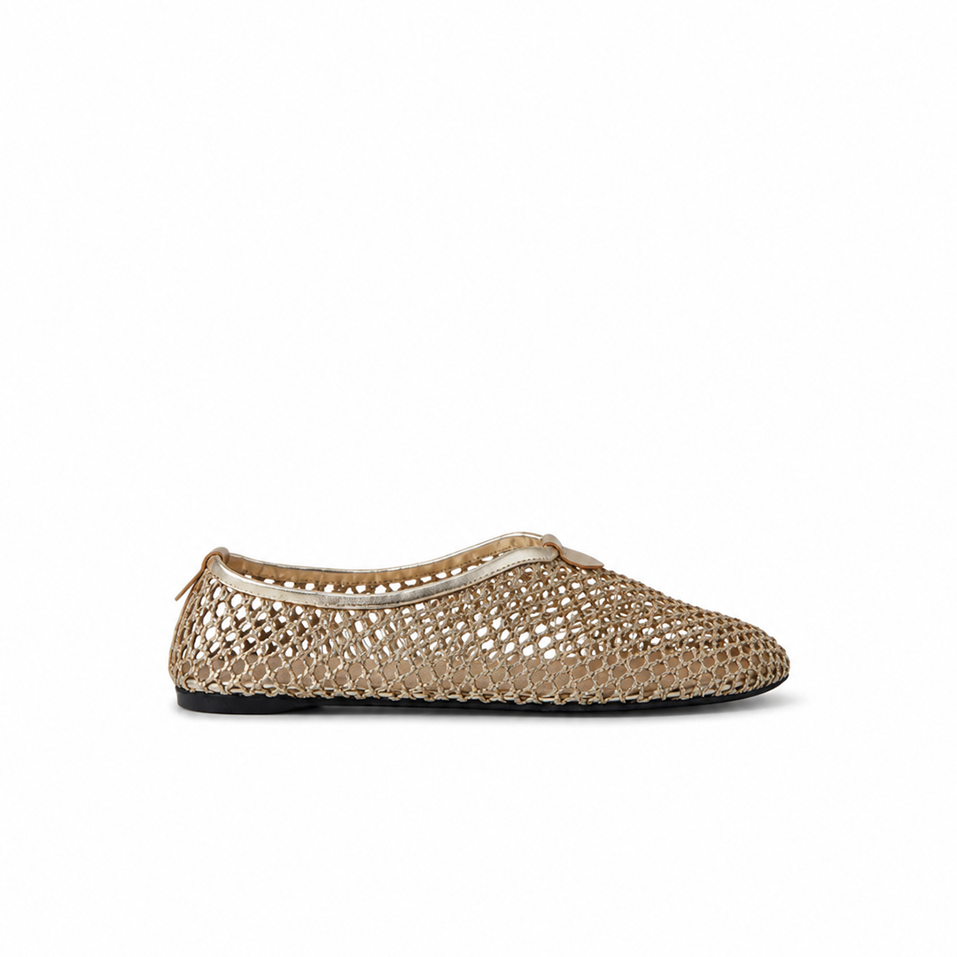 Loro Piana Flacher Slipper Floaty Damen - Rocher Gold/silver Dust
