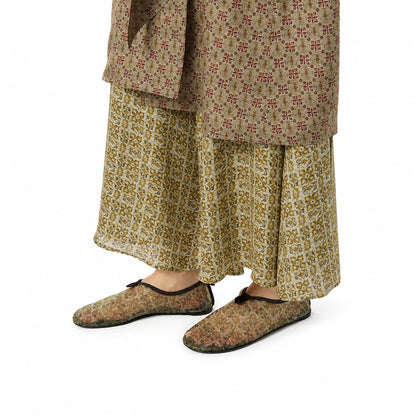 Loro Piana Flacher Slipper Floaty Damen - Light Olive/burnt Orange