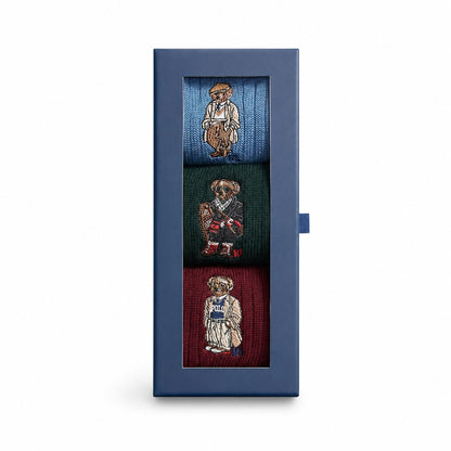 Ralph Lauren Polo Bear Crew Socken 3er-Pack Geschenkset