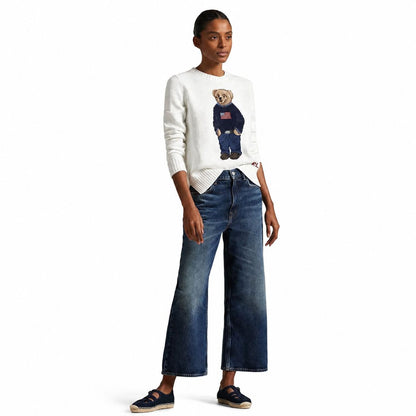 Ralph Lauren Polo Bear Pullover Aus Leinen-Baumwolle Mit Rundhalsausschnitt