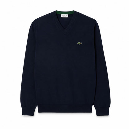 Lacoste Monochrome Baumwoll-Pullover Mit V-Ausschnitt