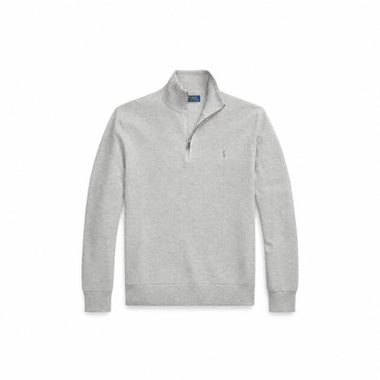 Ralph Lauren Mesh-Strick Baumwoll-Pullover Mit Viertel-Reißverschluss