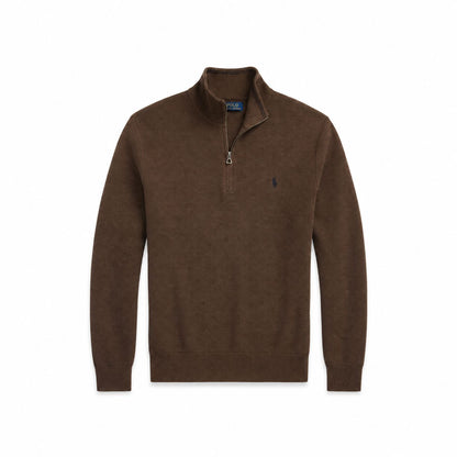 Ralph Lauren Mesh-Strick Baumwoll-Pullover Mit Viertel-Reißverschluss