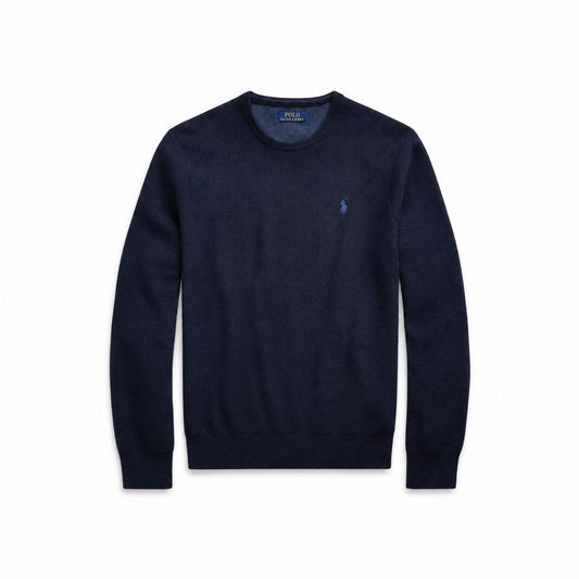 Ralph Lauren Mesh-Strick Baumwoll-Pullover Mit Rundhalsausschnitt