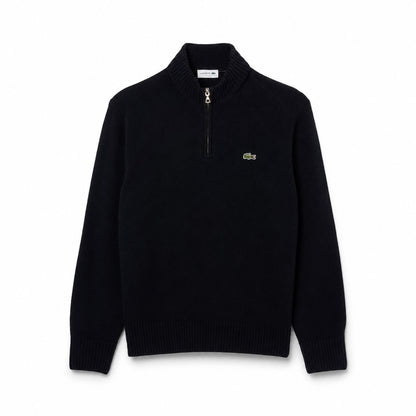 Lacoste Herren Pullover Mit Reißverschluss Und Hohem Kragen Aus Gekämmter Wolle