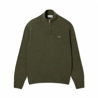 Lacoste Herren Pullover Mit Reißverschluss Und Hohem Kragen Aus Gekämmter Wolle