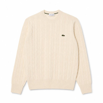 Lacoste Zopfstrick Pullover Aus Gekämmter Wolle Mit Rundhalsausschnitt