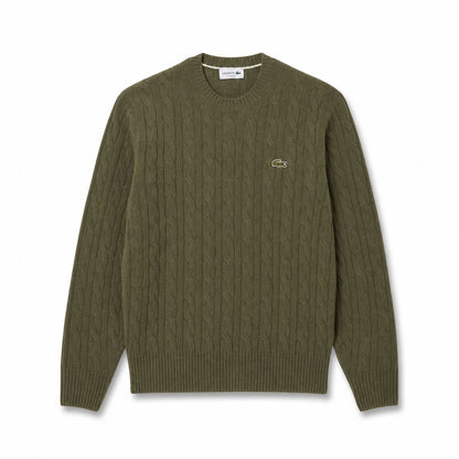 Lacoste Zopfstrick Pullover Aus Gekämmter Wolle Mit Rundhalsausschnitt