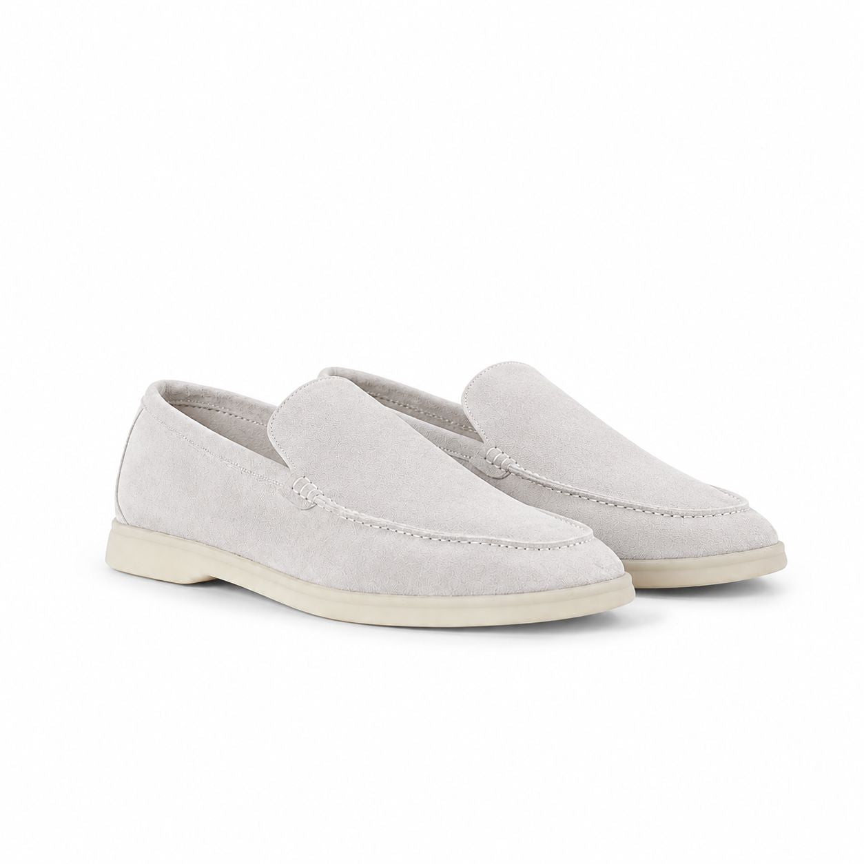 Loro Piana Mokassin Summer Walk - Silbergrau