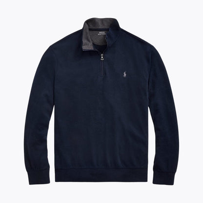 Ralph Lauren Luxury Jersey Pullover Mit Viertel-Reißverschluss