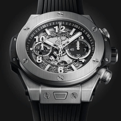 Hublot Big Bang Unico Silber Schwarz 44mm Herrenchronograph