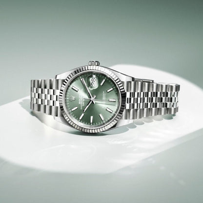 Rolex Datejust Grünes Zifferblatt Jubilee Armband 41mm